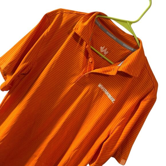 Whataburger Uniform Employee Embroidered Orange Polo Men's Size l - Picture 3 of 4